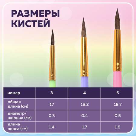 Кисть Brauberg 3 шт. (пони)