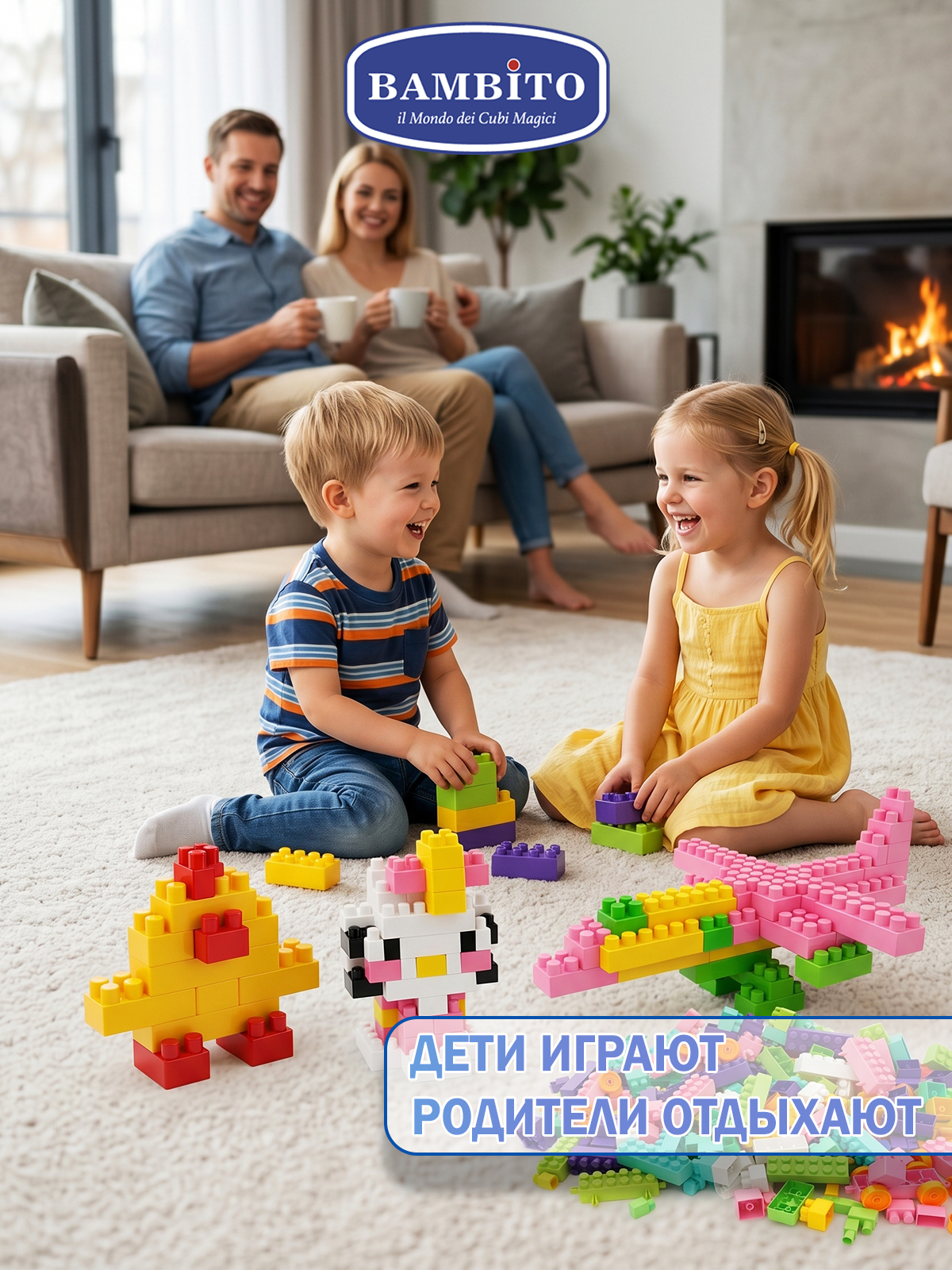 Конструктор Bambito 300 деталей в пастельных тонах - фото 3