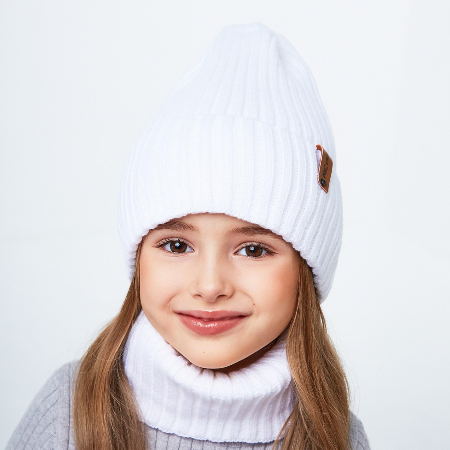 Шапка и снуд KUBRIO KU-H-104-GplainW-white - фото 3