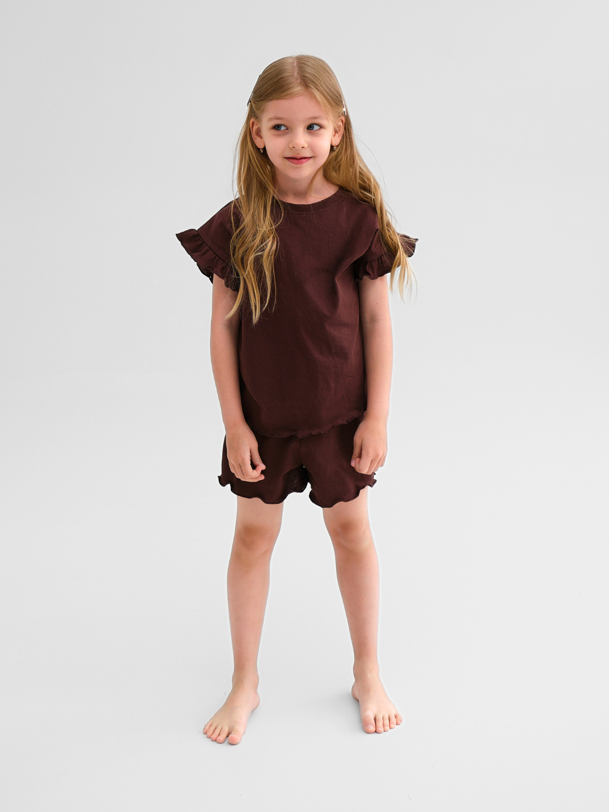 Футболка 2 шт Jelly Whale S25T05-2-Pudra-Brown - фото 5