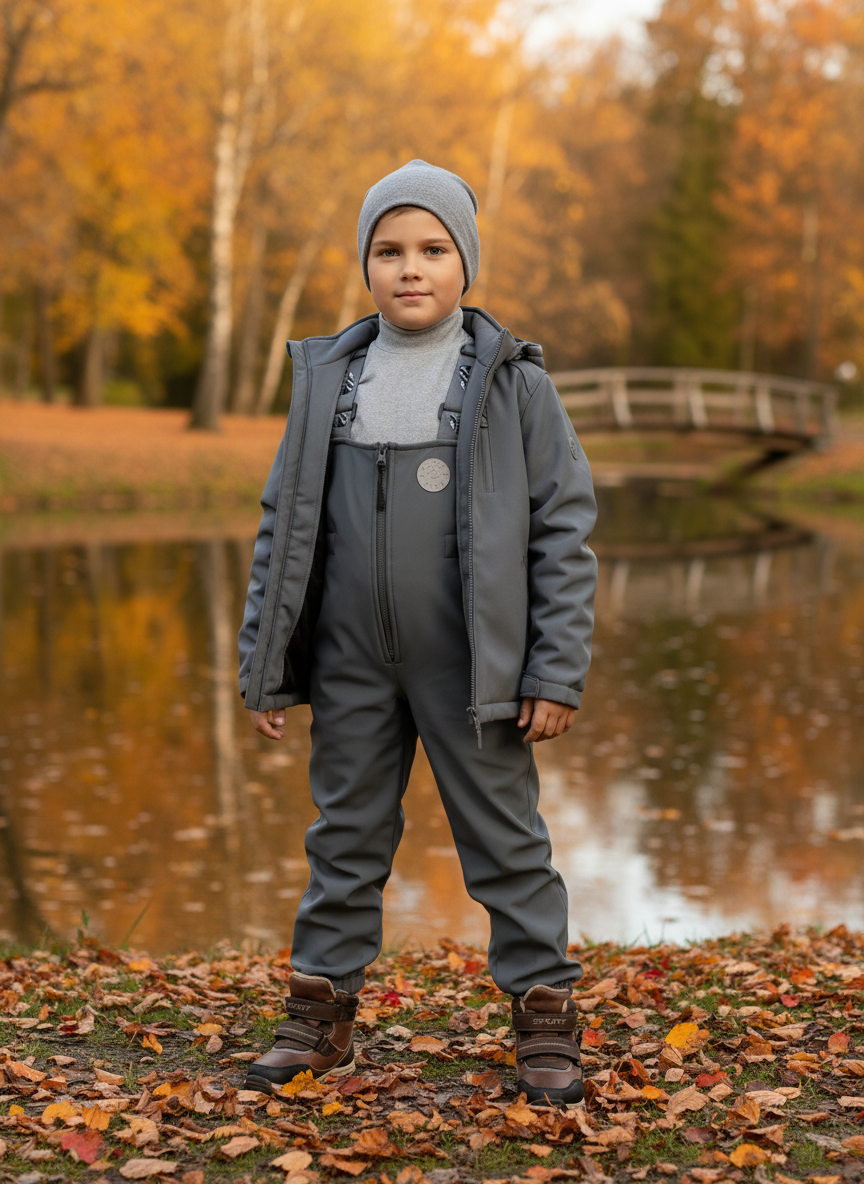 Полукомбинезон Arctic kids 60-020 серый - фото 2
