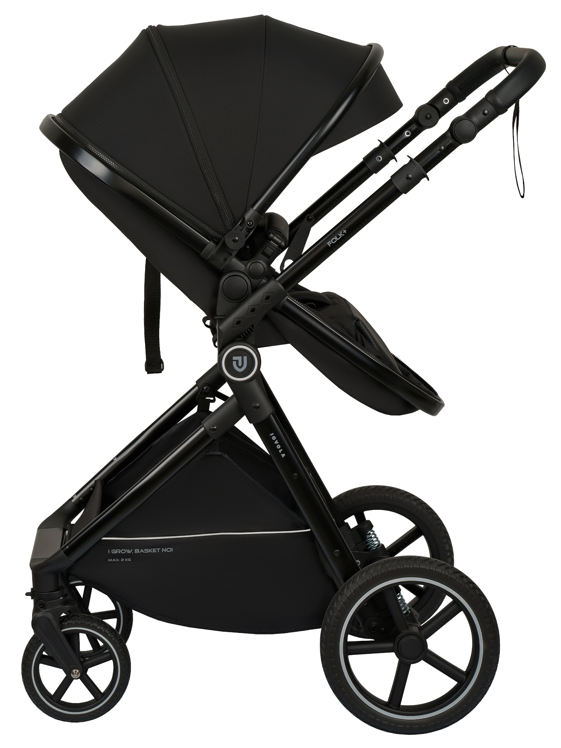 Коляска трансформер JOVOLA Folk+ 3в1 черный - фото 23
