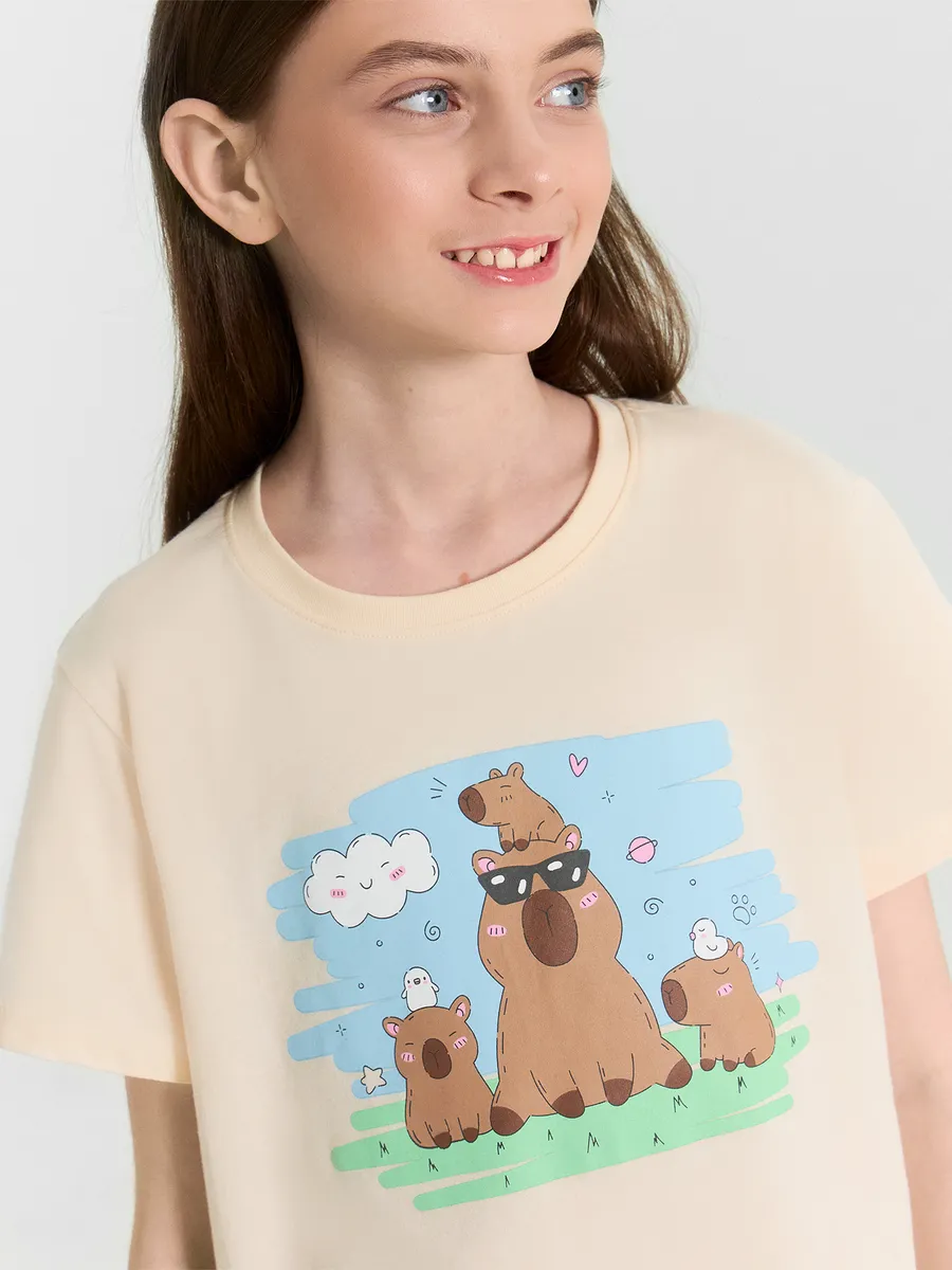 Пижама Mark Formelle (Марк Формэль) 567735/экрю +капибары на отдыхе - фото 9