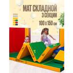 Мат Perfetto Sport № 4 (100х150х10 см) складной зелёно-жёлтый