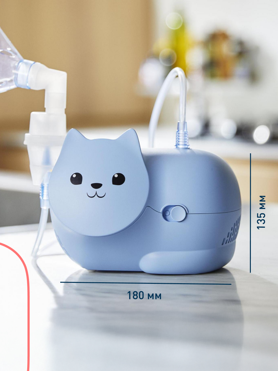 Небулайзер OMRON Neko Kat компрессорный голубой - фото 14