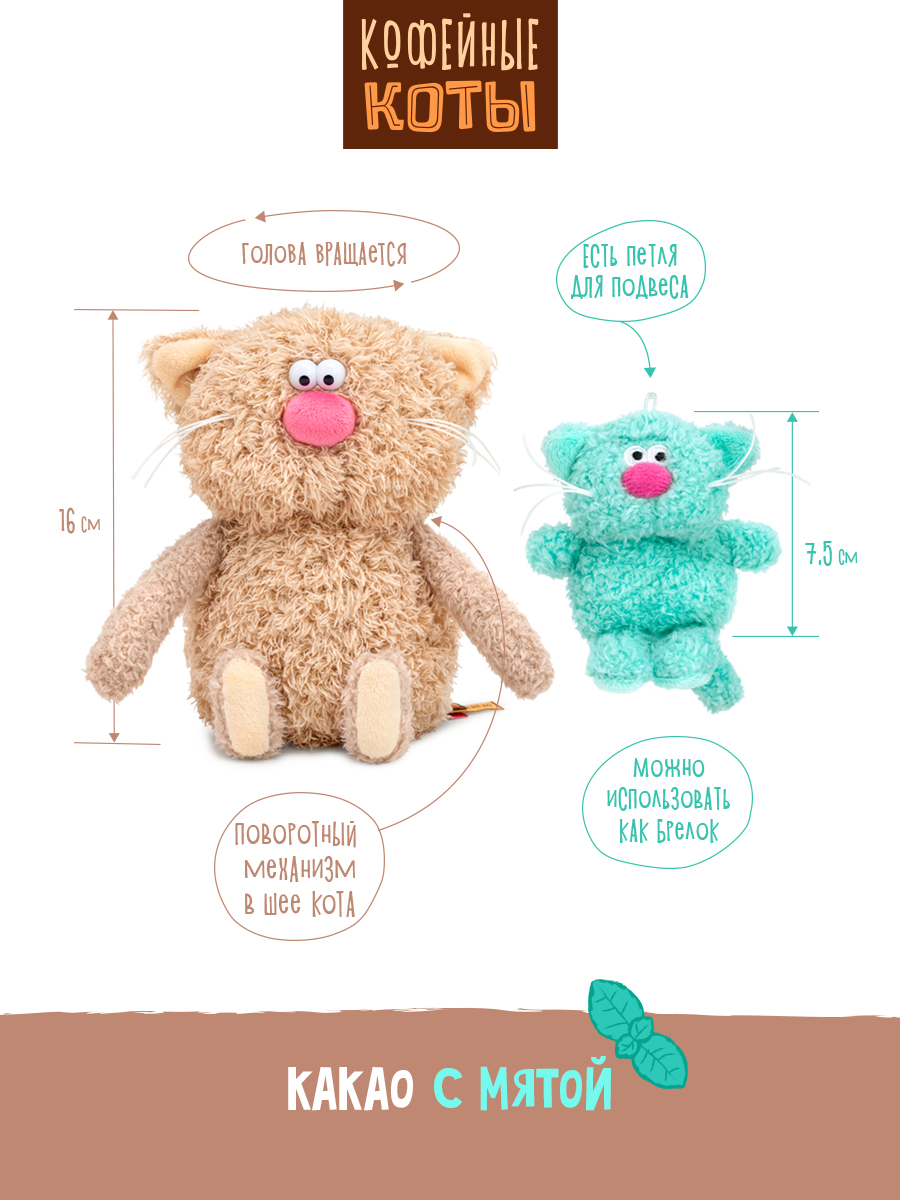 Мягкая игрушка BUDI BASA Кофейный кот Какао - фото 2