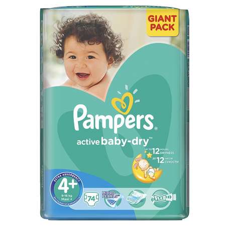 Подгузники Pampers Active Baby 4 (9-16 кг) 74 шт.