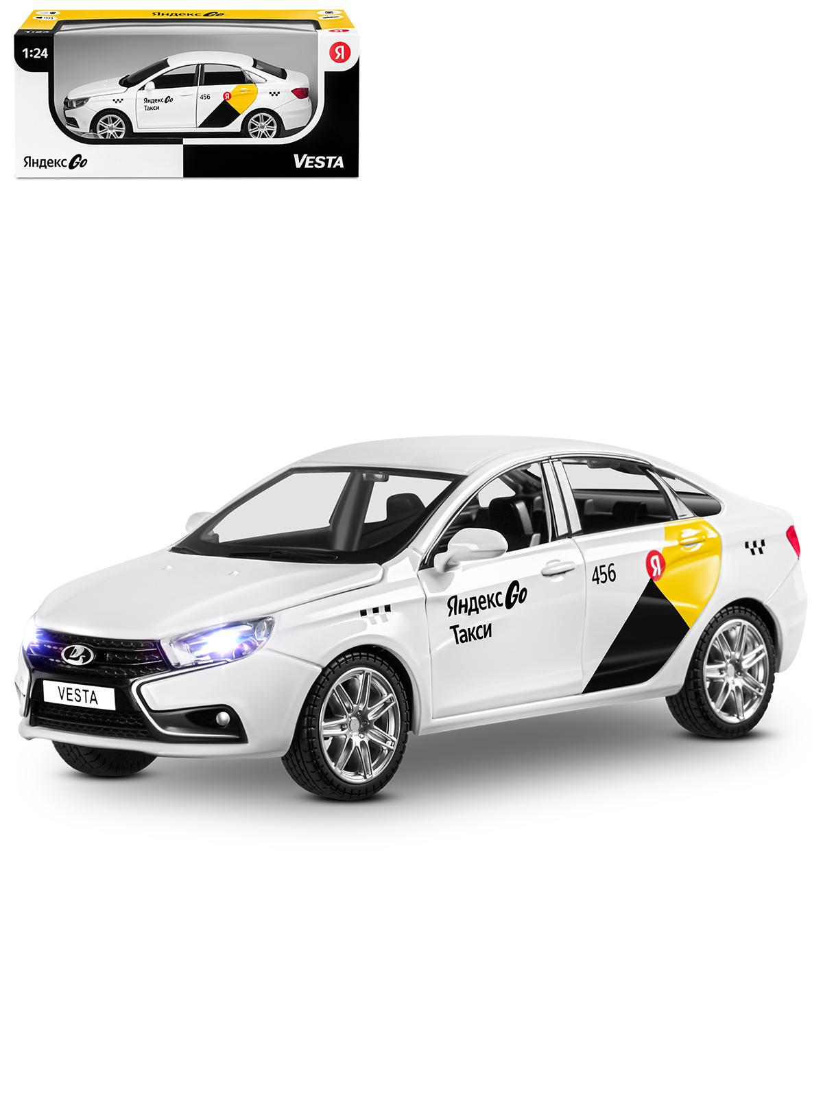 Автомобиль Яндекс GO LADA Vesta Такси озвучено Алисой 1:24 JB1251344/Яндекс GO - фото 12