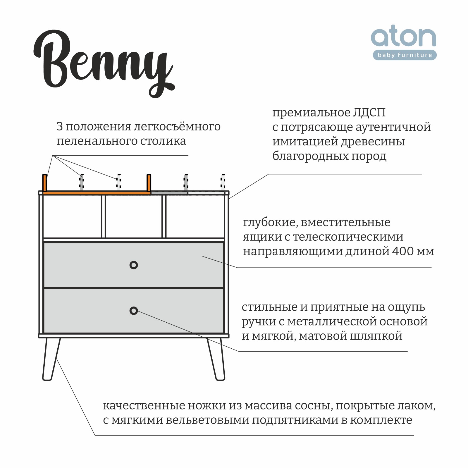 Пеленальный комод Sima-Land ЛДСП кашемир-белый премиум - фото 12