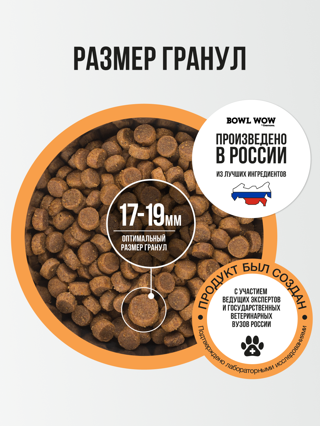 Корм сухой полнорационный BOWL WOW для взрослых собак крупных пород с индейкой курицей и рисом 2 кг - фото 8