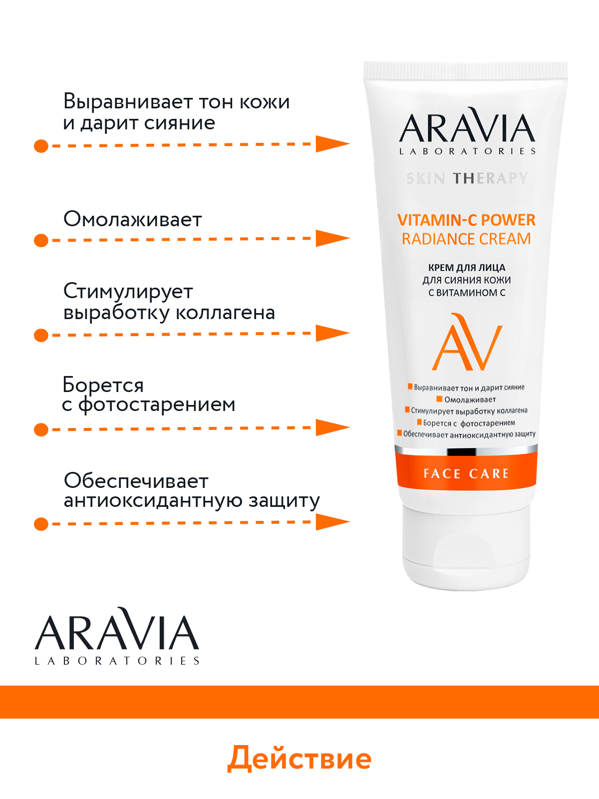 Крем ARAVIA Laboratories Vitamin-C Power Radiance 50 мл - фото 5