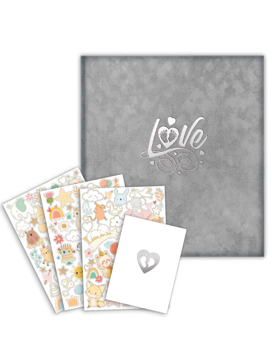 Фотоальбом анкета Brauberg детский семейный для новорожденных с наклейками - фото 1