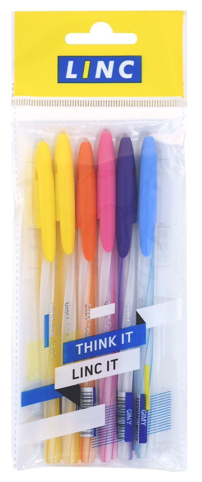 Изображение товара LINC GIMY — шариковая ручка 0,6 мм, набор 6 шт., синий чернила