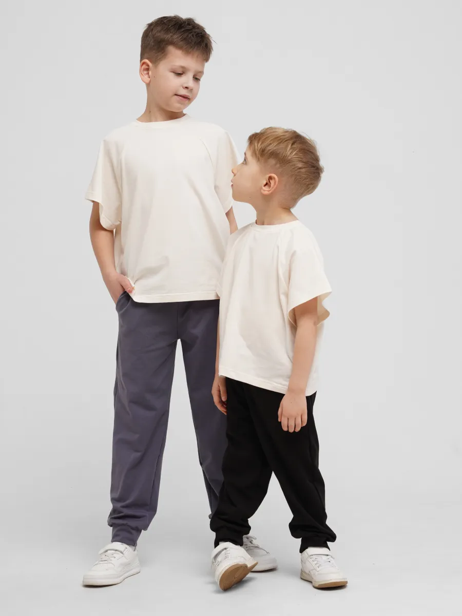 Брюки 2 шт Супер Пупс 2пр/штаны/темно-серый/черный - фото 24