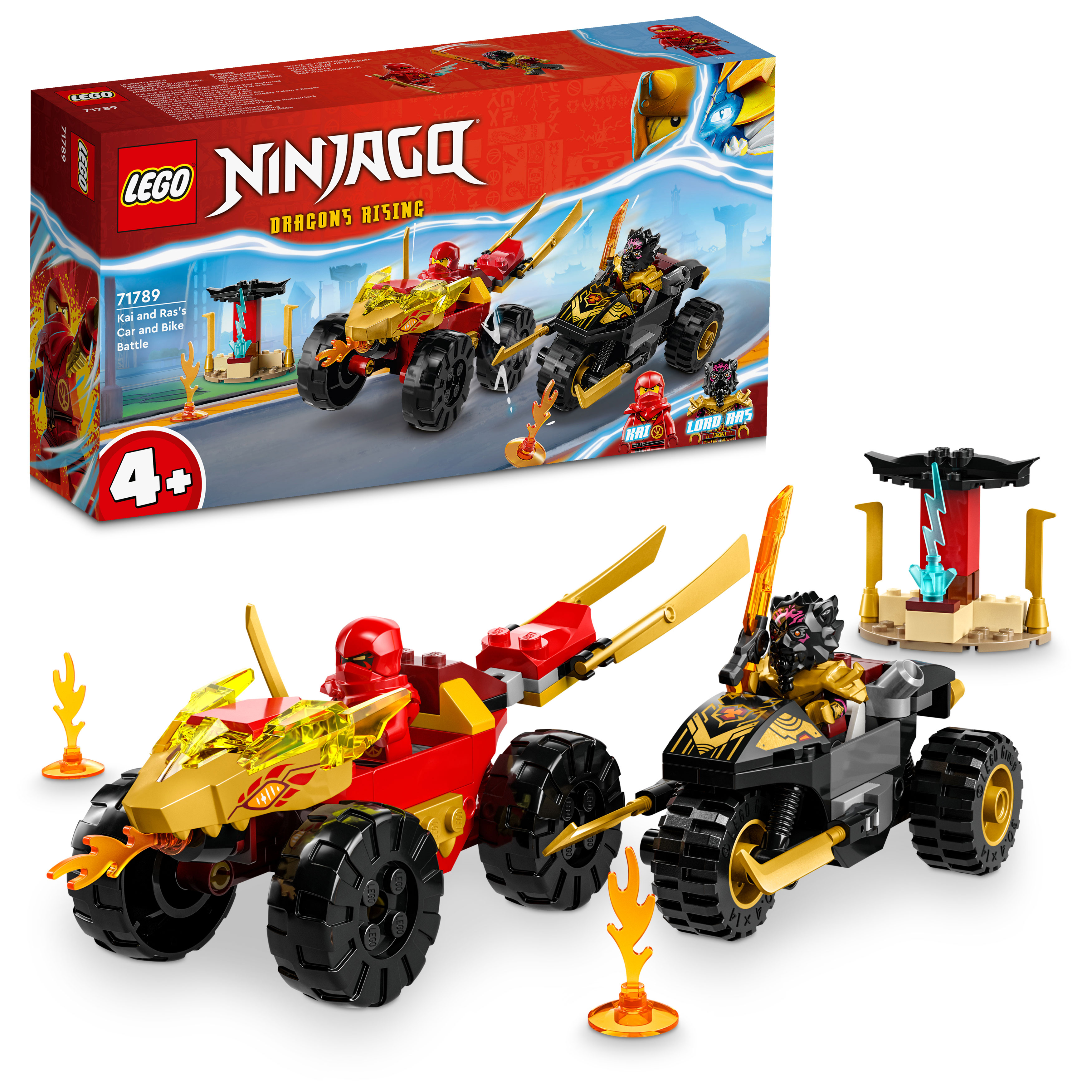 Конструктор LEGO NINJAGO Kai and Rass Car Bike Battle 103 дет. - фото 1