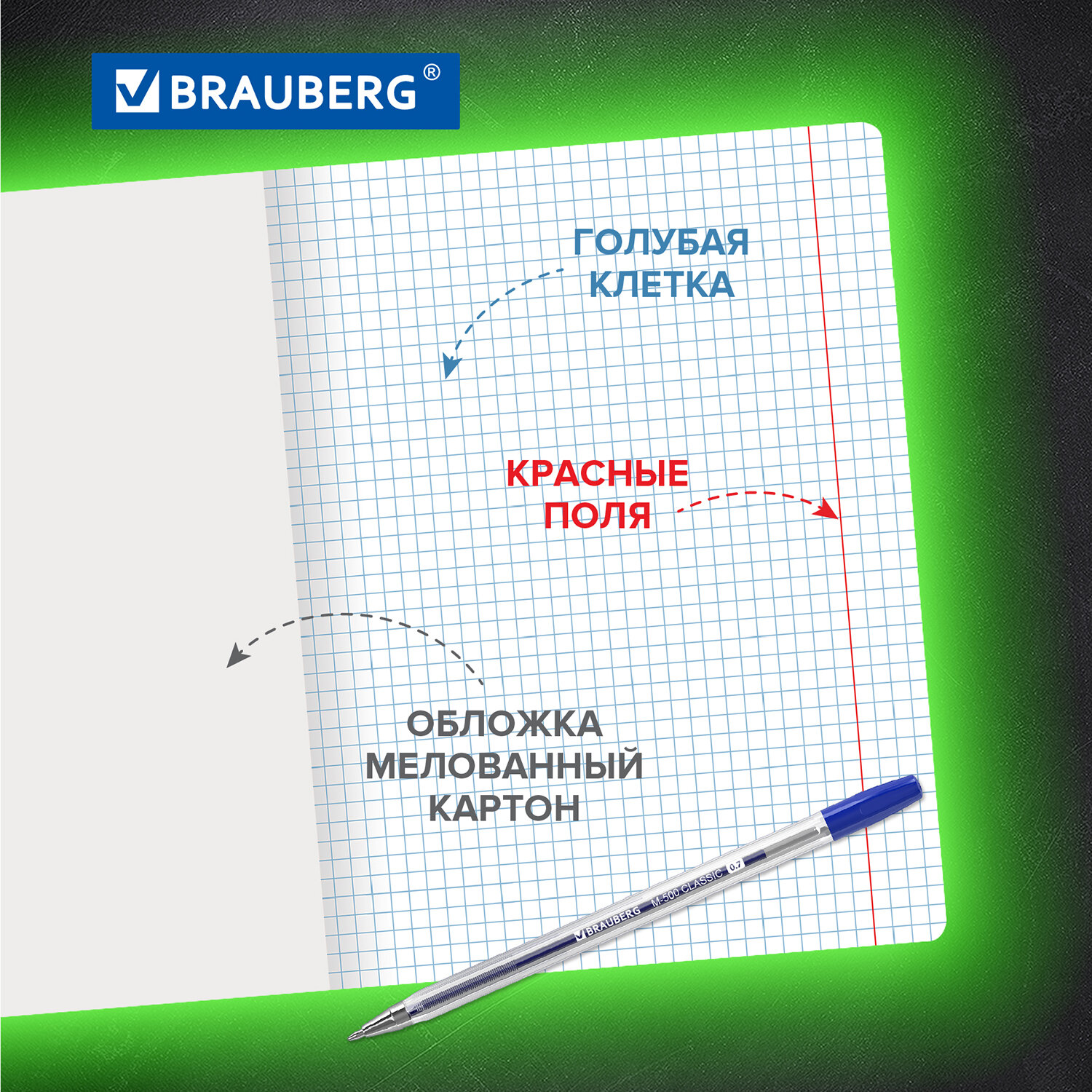 Тетрадь Brauberg клетка 12 лист. 10 шт. - фото 2