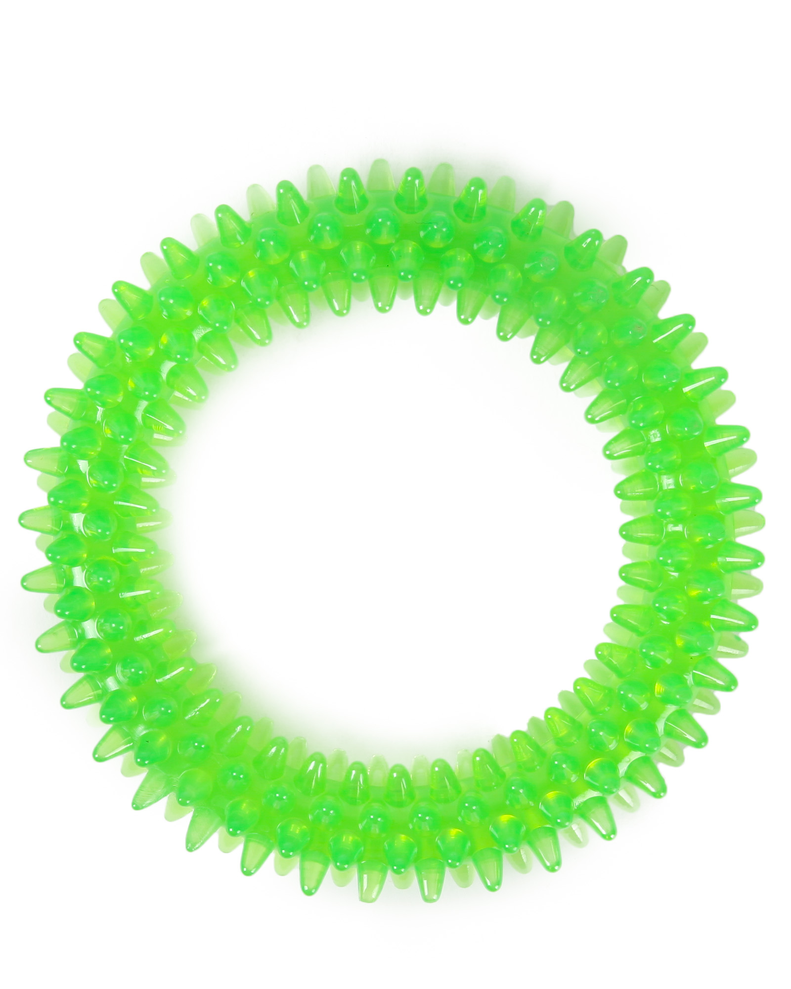 Игрушка для собак Barbaks Большое кольцо с зубчиками Зеленое 11.5 см - фото 1