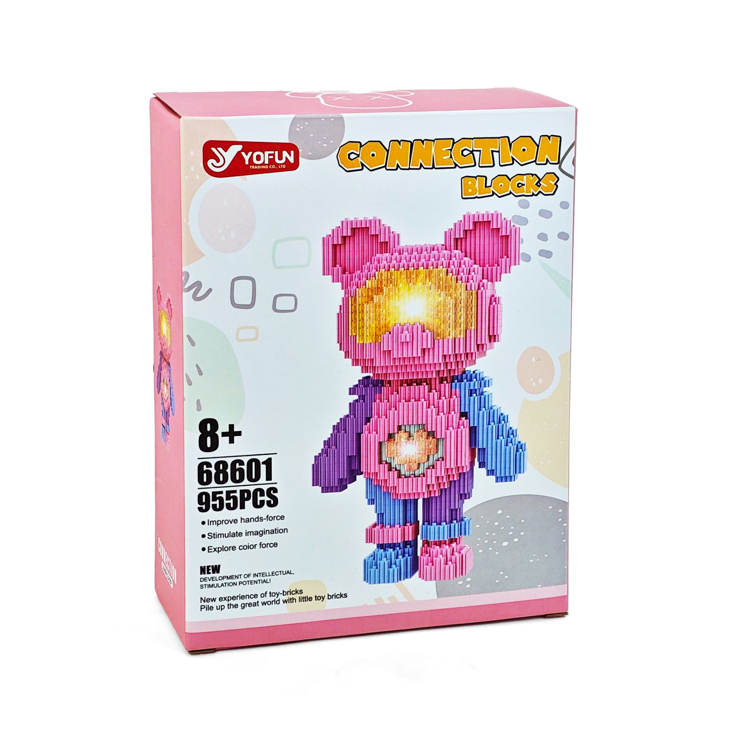 Конструктор Медведь звездный розовый 955 дет. - фото 3