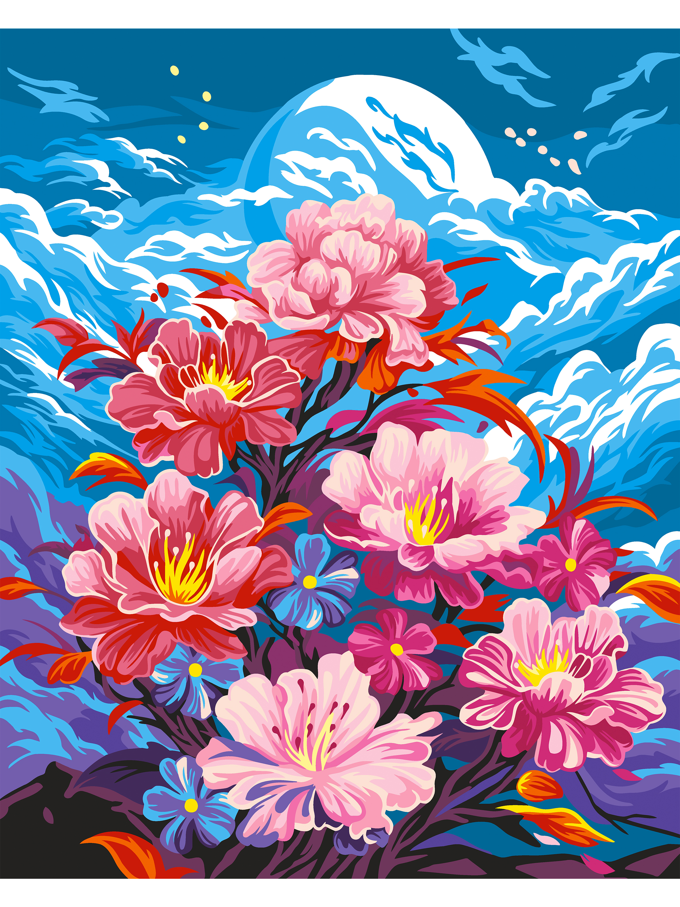 Картина по номерам Art sensation Лунные цветы в ассортименте - фото 2