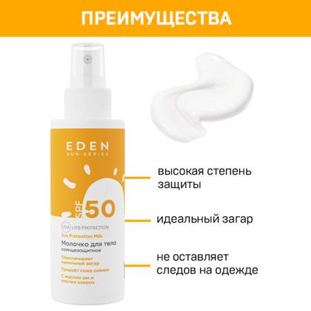 Молочко солнцезащитное EDEN Sun Series SPF50 150мл
