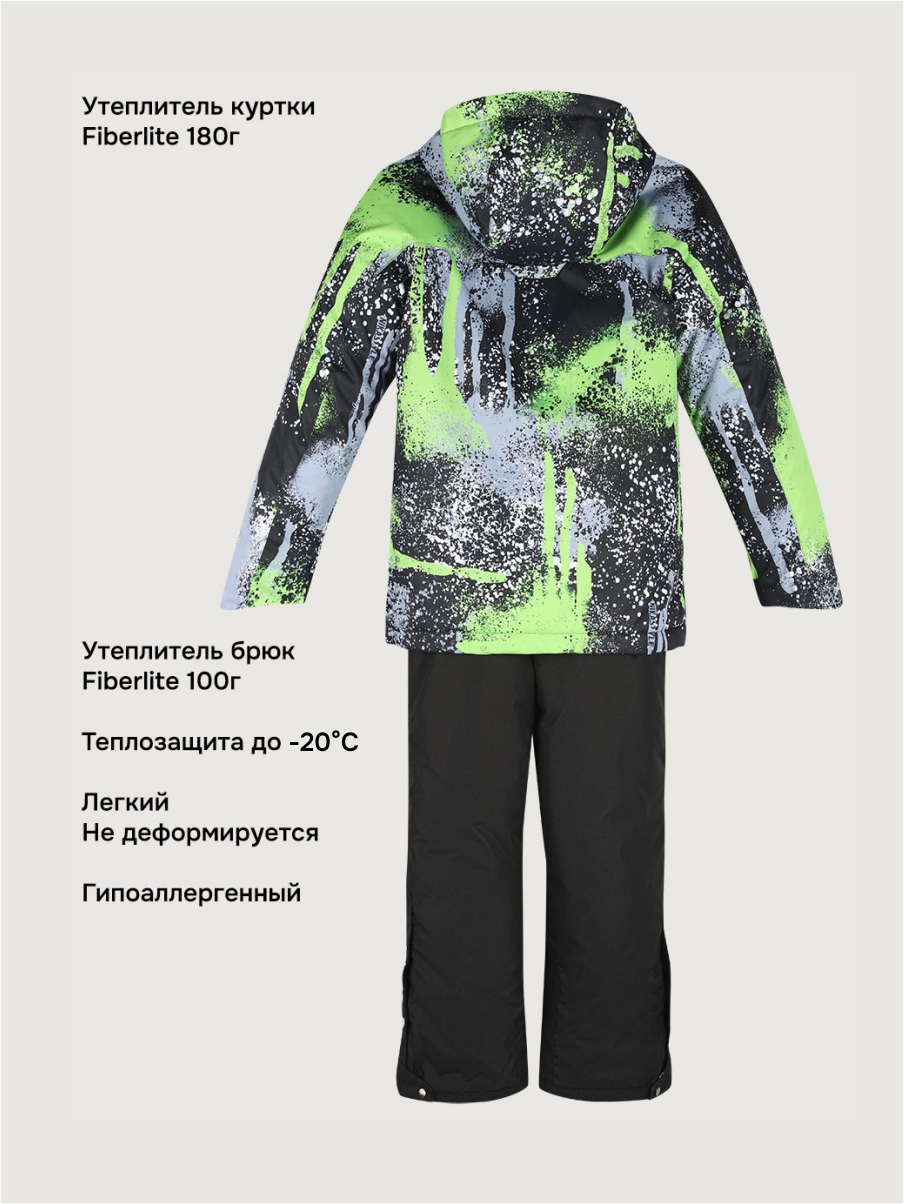 Костюм NIKASTYLE 7з1925 салат/черный - фото 3