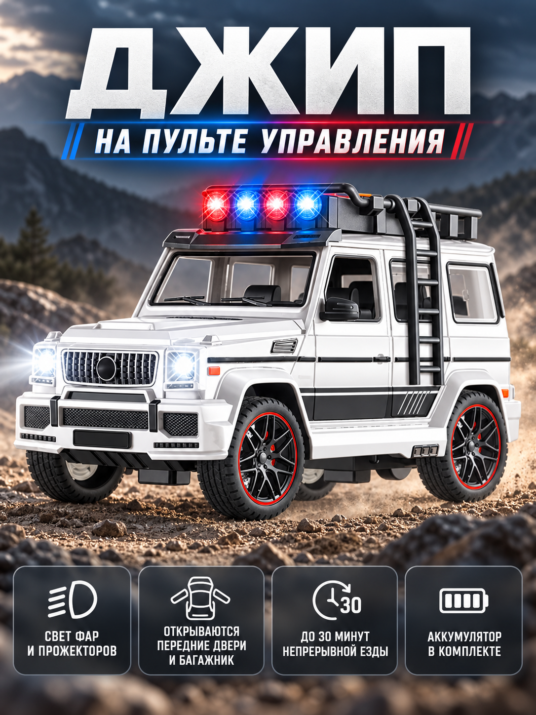 Внедорожник РУ AUTODRIVE Джип белый - фото 1