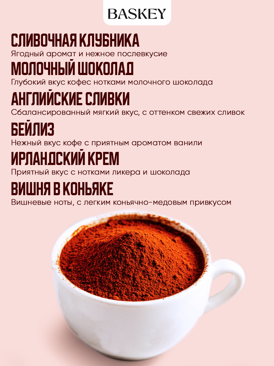 Набор кофе молотый BASKEY ароматизированный в баночках - фото 2