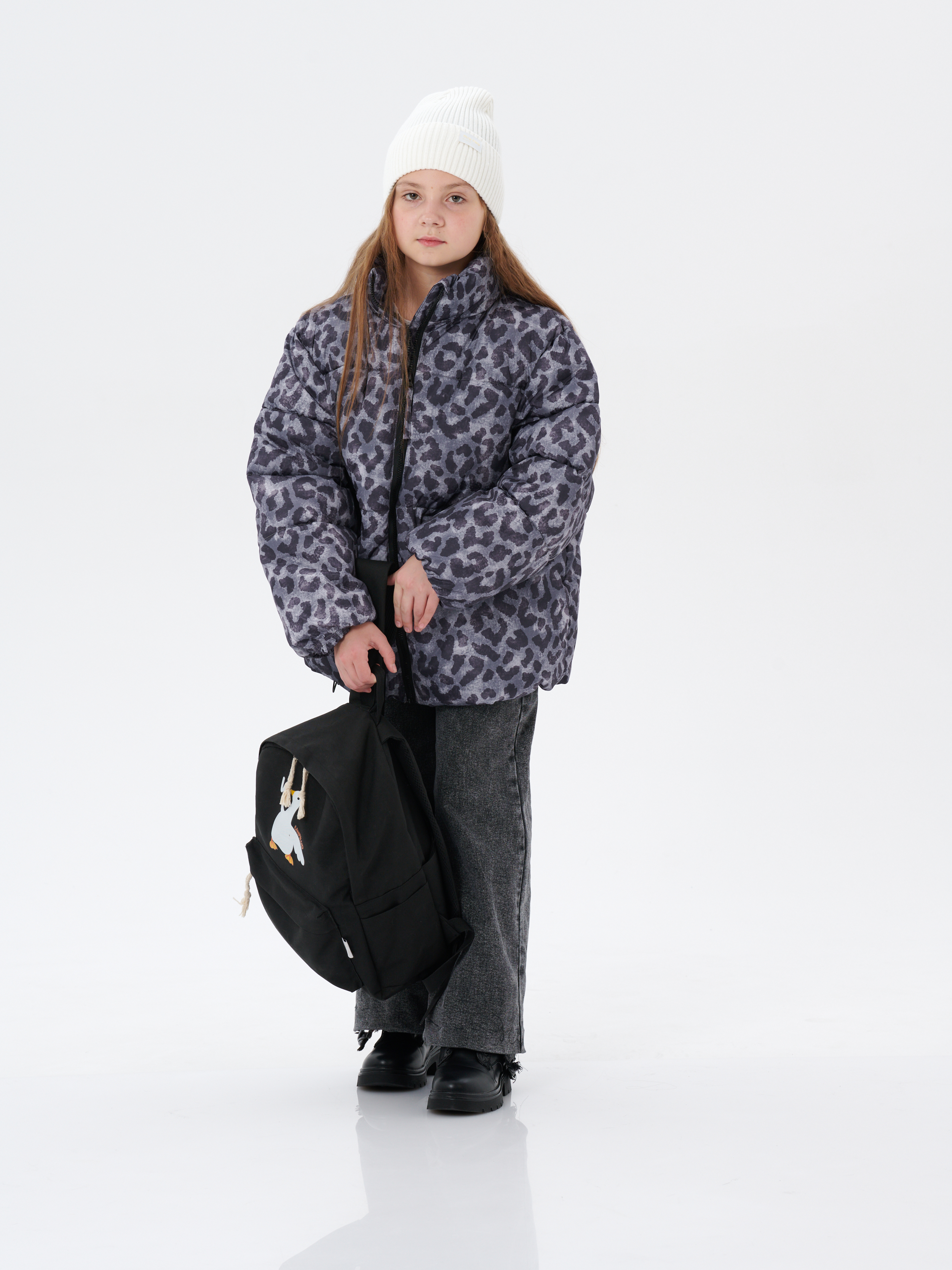 Куртка КрутышОк Т-066 серый леопард - фото 4