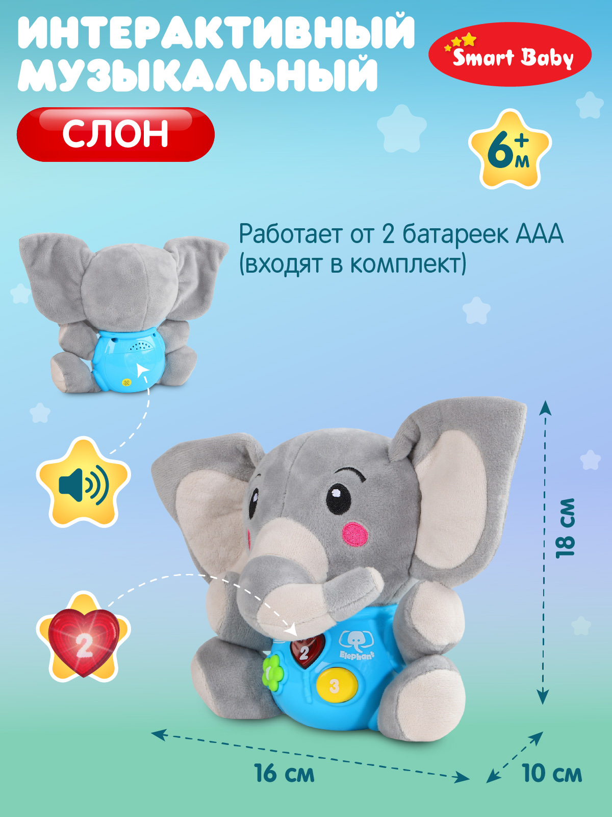 Игрушка Smart Baby Слоник - фото 4