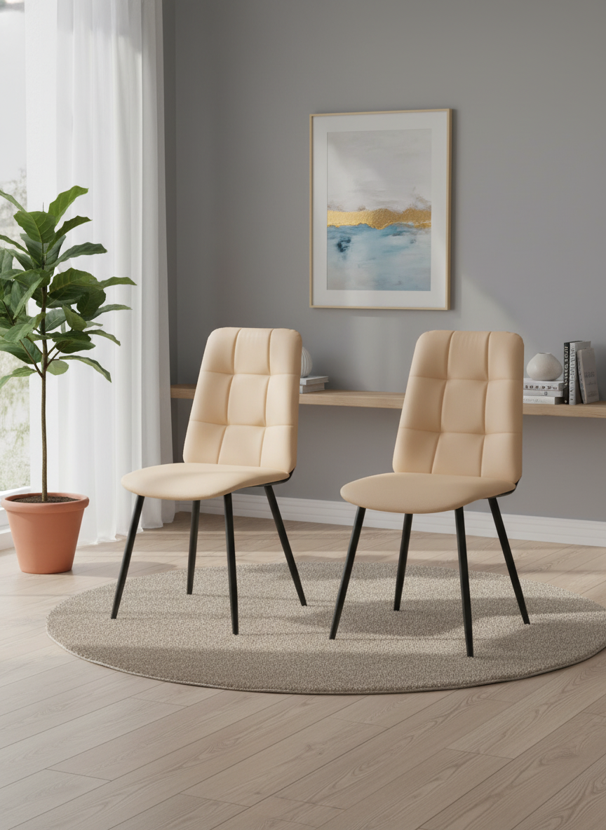 Стул TETCHAIR экокожа, бежевый 2 шт. - фото 1