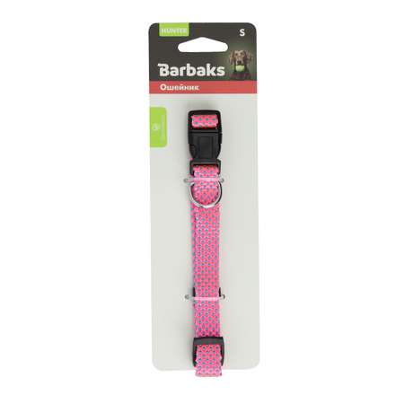 Ошейник для собак Barbaks розовый жакард S 1.5*25-40см нейлон