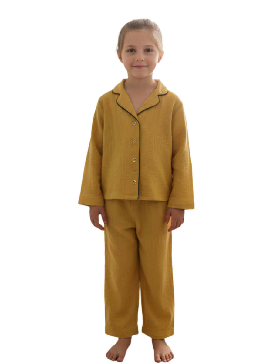 Пижама КВАРК лук пижама-муслин-горчица - фото 1