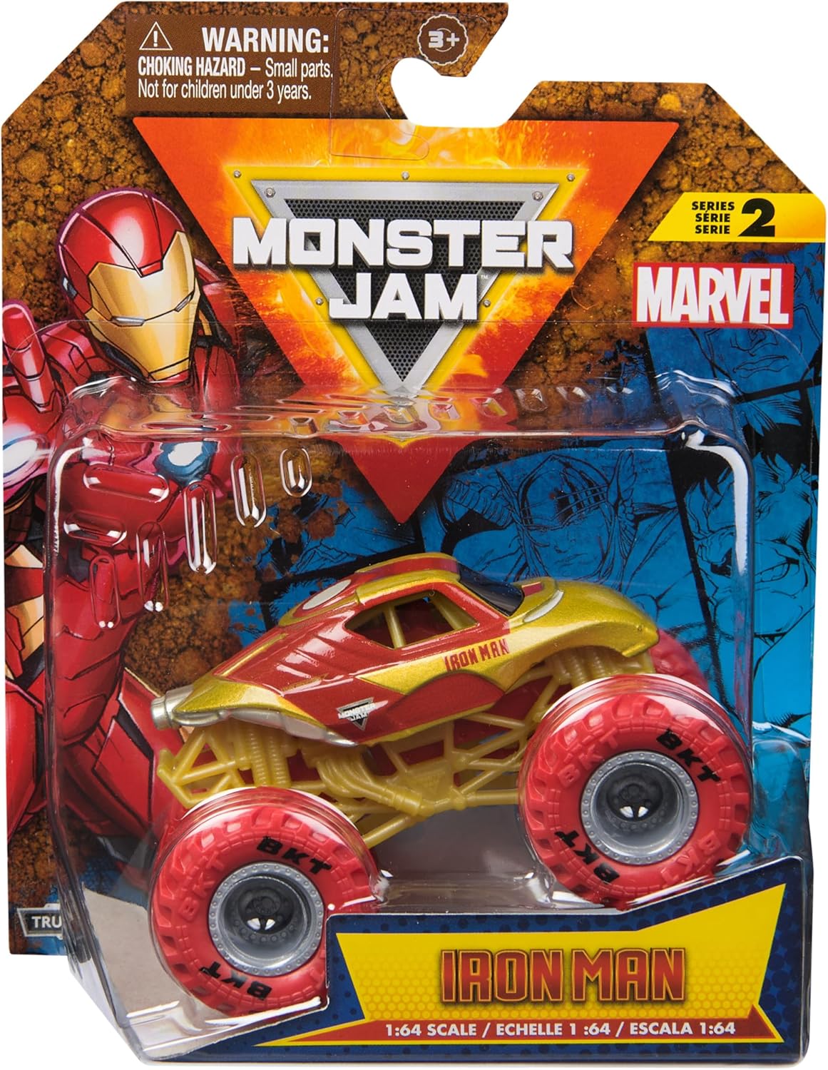 Монстр-трак Monster Jam Marvel Iron Man 1:64 6069960 - фото 6