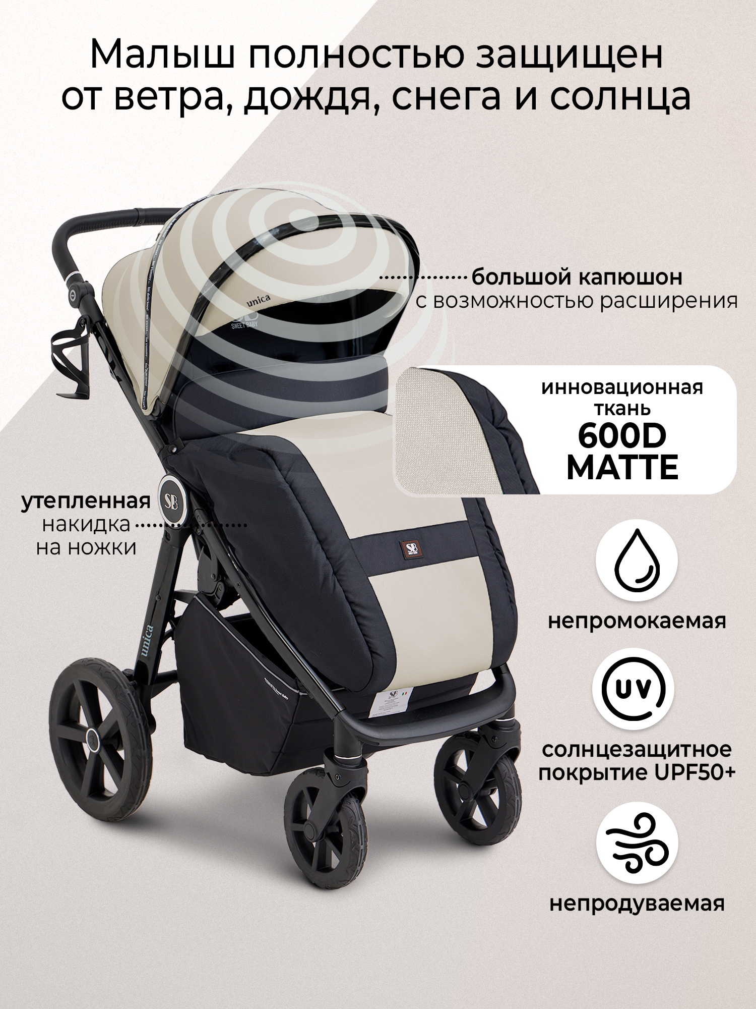 Коляска прогулочная Sweet Baby Unica Olive Green хаки - фото 5