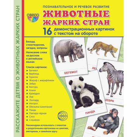 Карточки ТЦ Сфера Животные жарких стран
