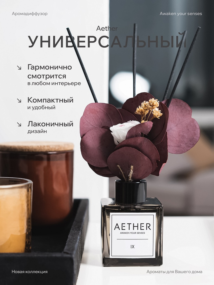 Диффузор с сухоцветами в Премиум тубусе Accents Black Vanilla - фото 6