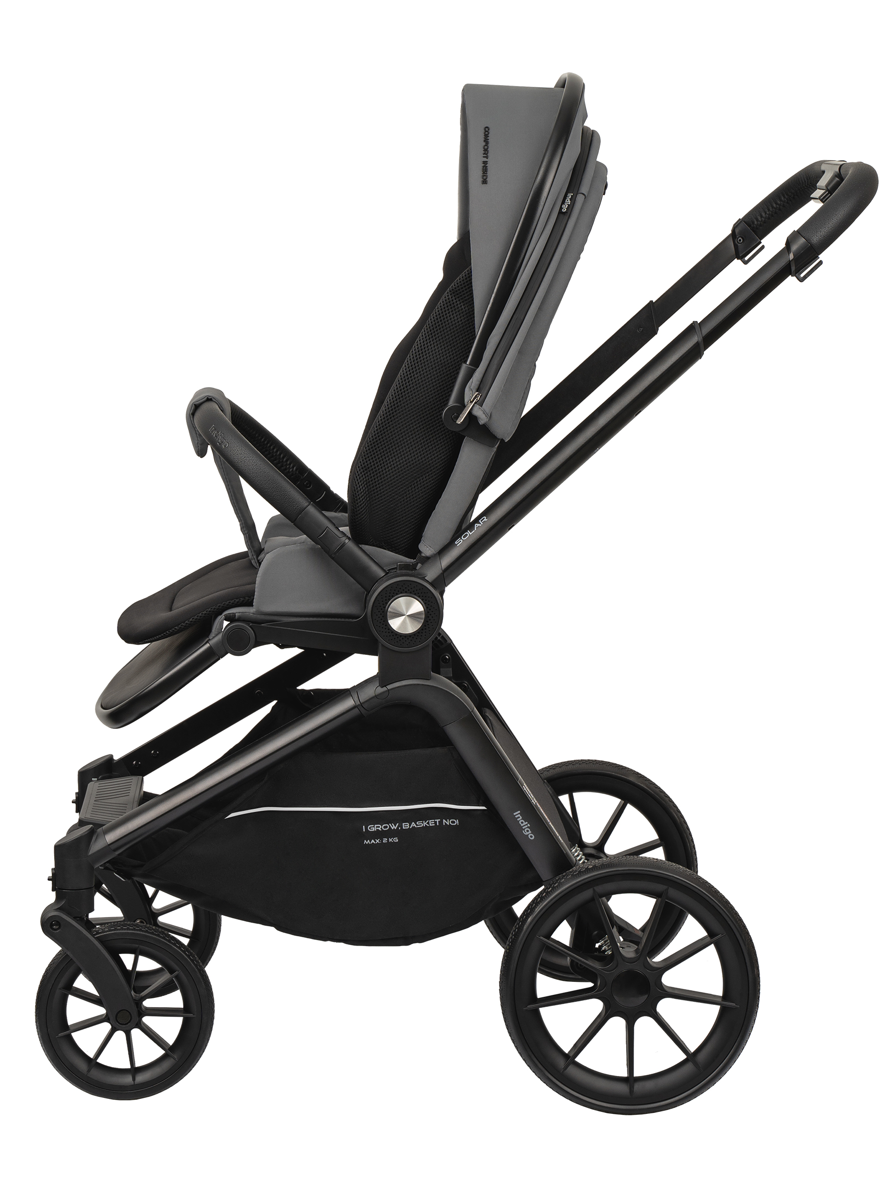 Коляска 2в1 Indigo Solar серый - фото 14