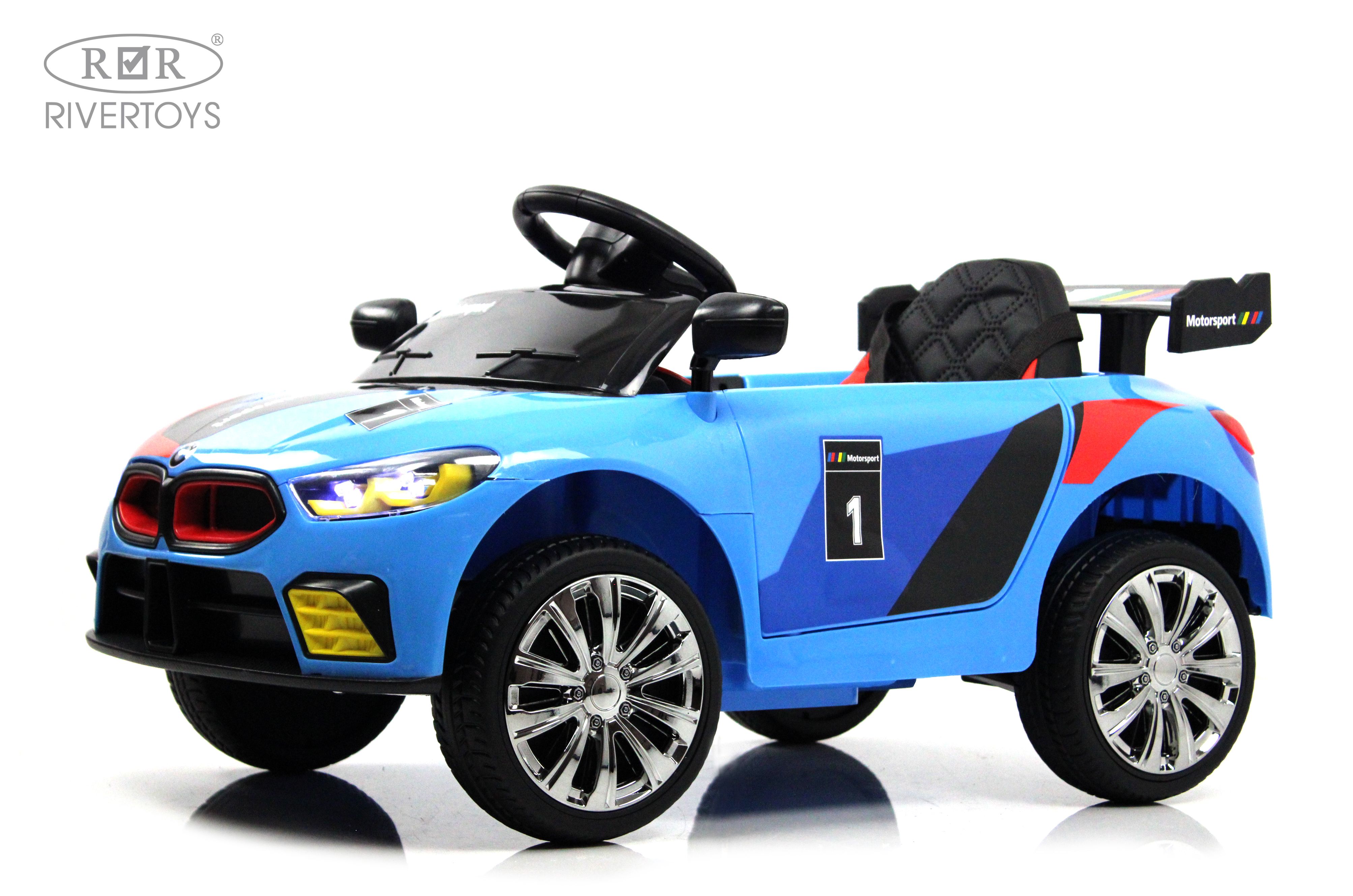 Электромобиль RIVERTOYS F444FF-BLUE С пультом ДУ - фото 1
