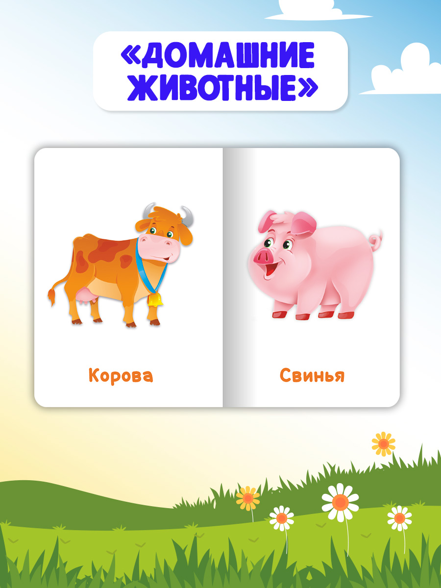 Книжки Проф-Пресс картонные мини 4 шт. Дикие и домашние животные+транспорт+овощи фрукты ягоды - фото 4
