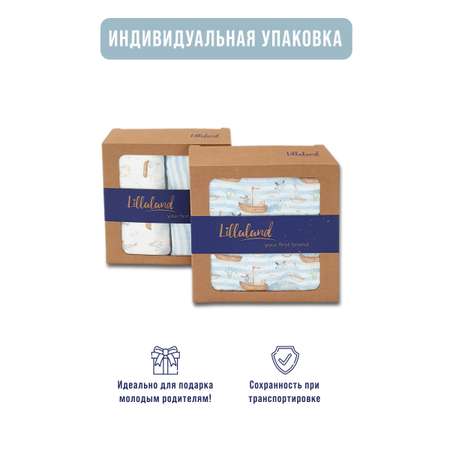 Плед детский Lillaland кораблики/полоска 100/80