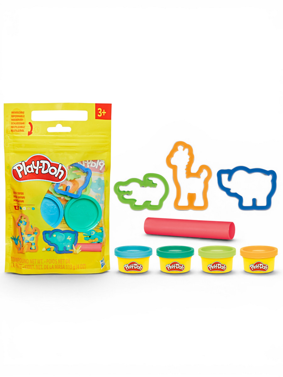 Масса для лепки Hasbro Play-Doh Мини-сафари 4 цв. - фото 2