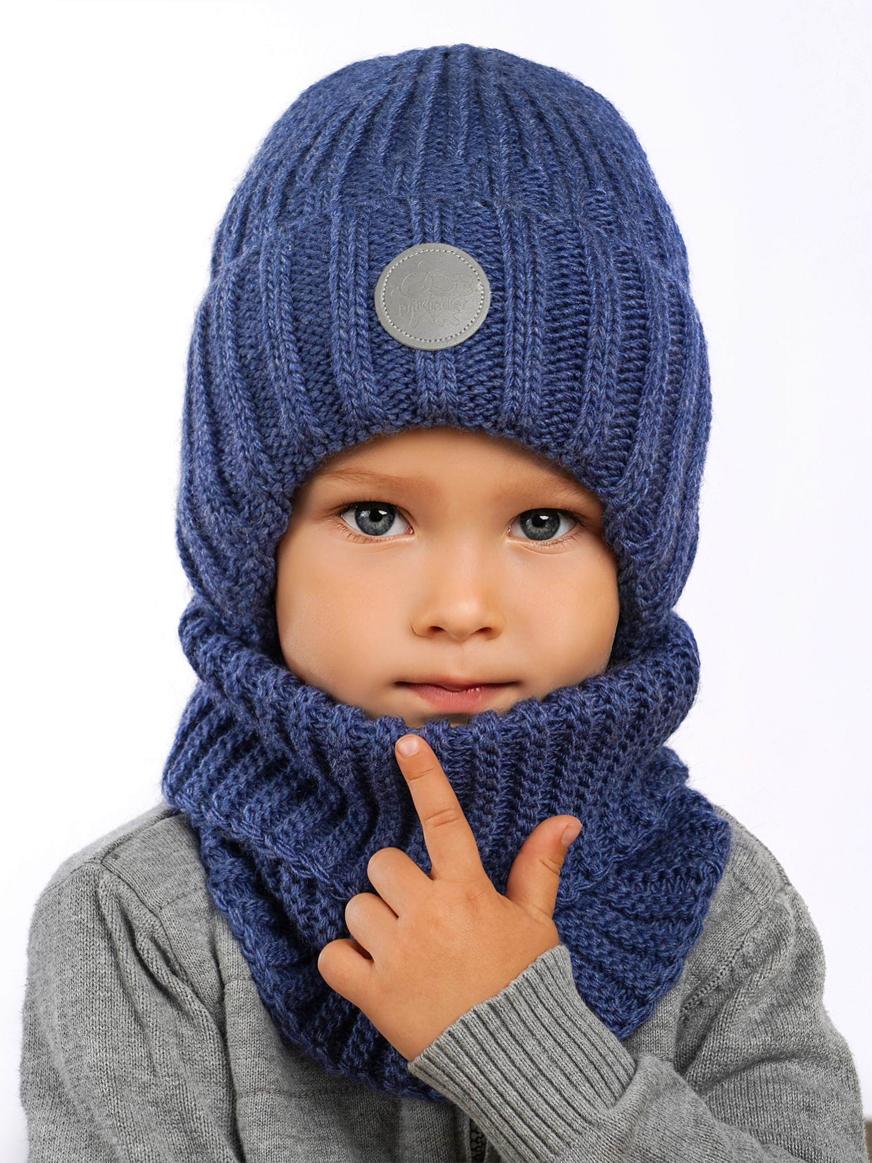 Шапка и снуд ПриКиндер U-W_234170 Цвет: Джинса - фото 11