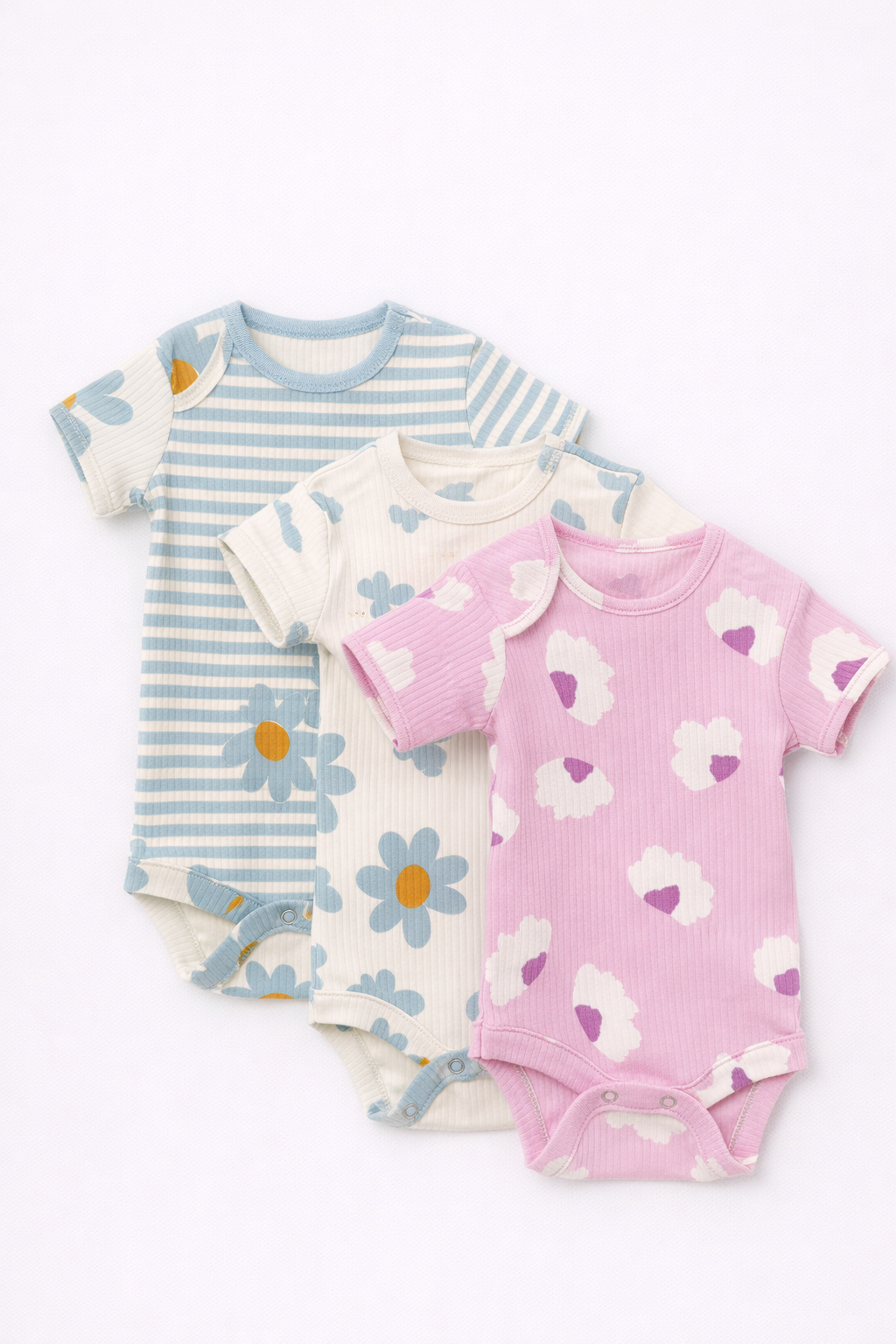 Боди 3 шт Супер Пупс нбр/3пр/бд/коррук/2026/ромашки - фото 1