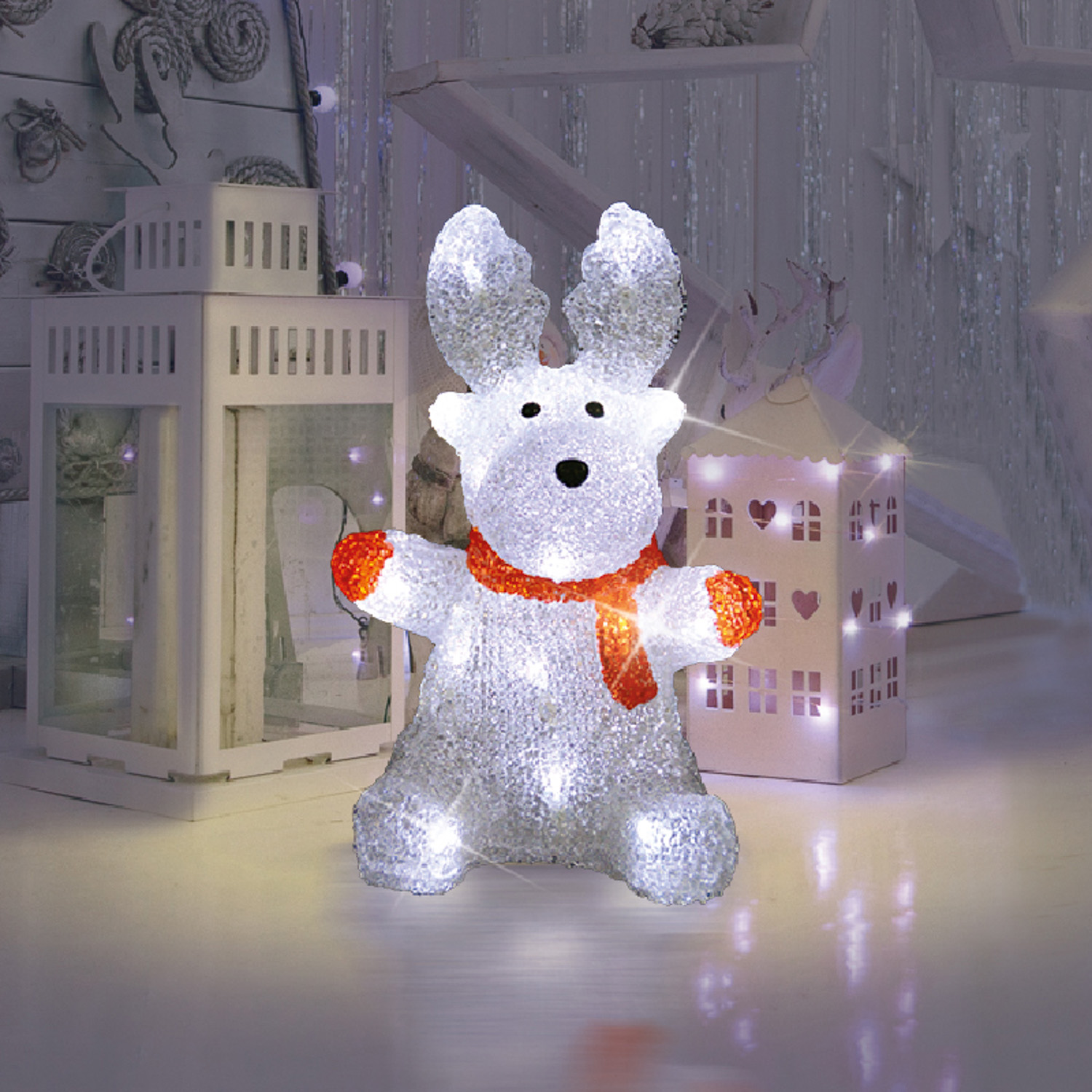 Акриловая светодиодная фигура-ночник NEON-NIGHT Олененок в шарфе 513-314 - фото 3