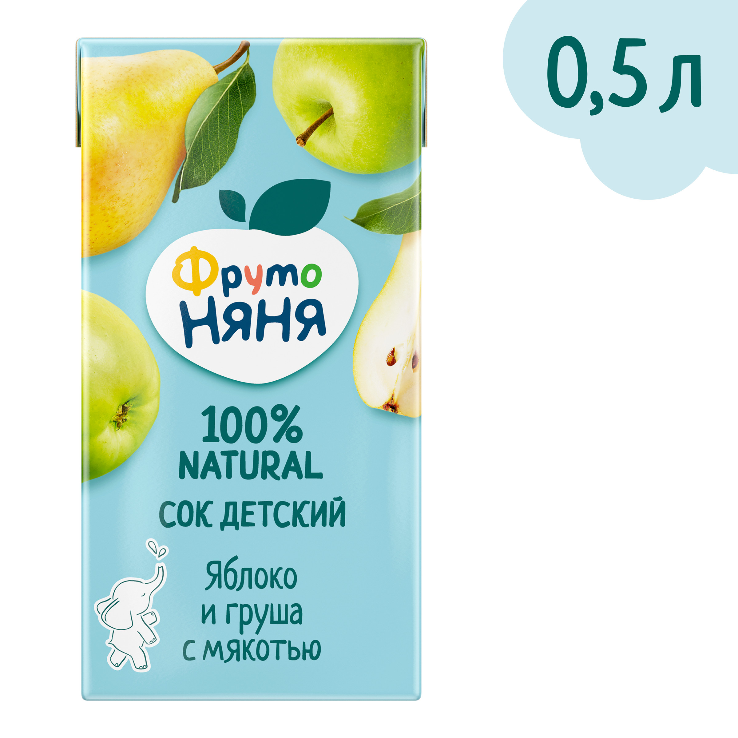 Сок ФрутоНяня Яблоко-груша с 3 лет 0.5 л - фото 1