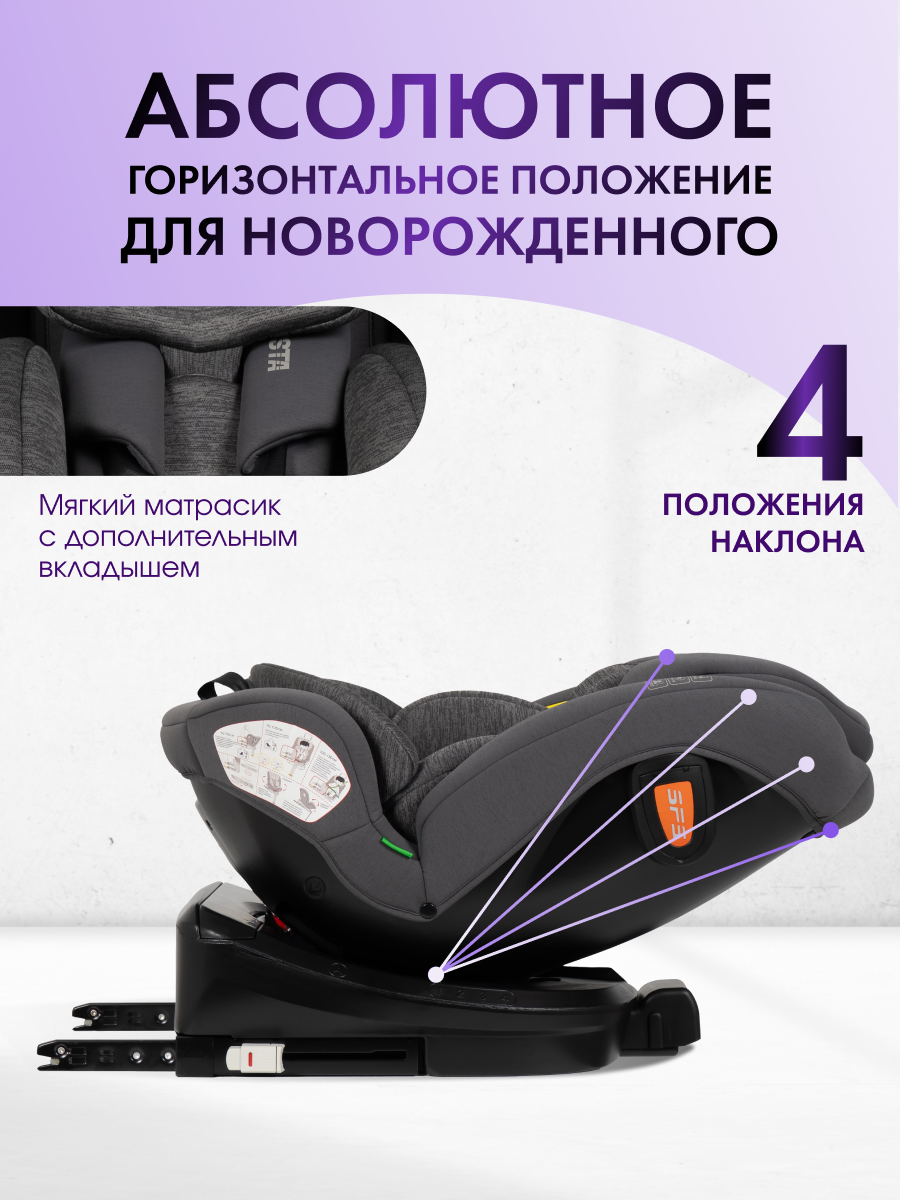 Автокресло Costa YB108А Isofix 0+/1/2/3 (0-36 кг) серый - фото 2