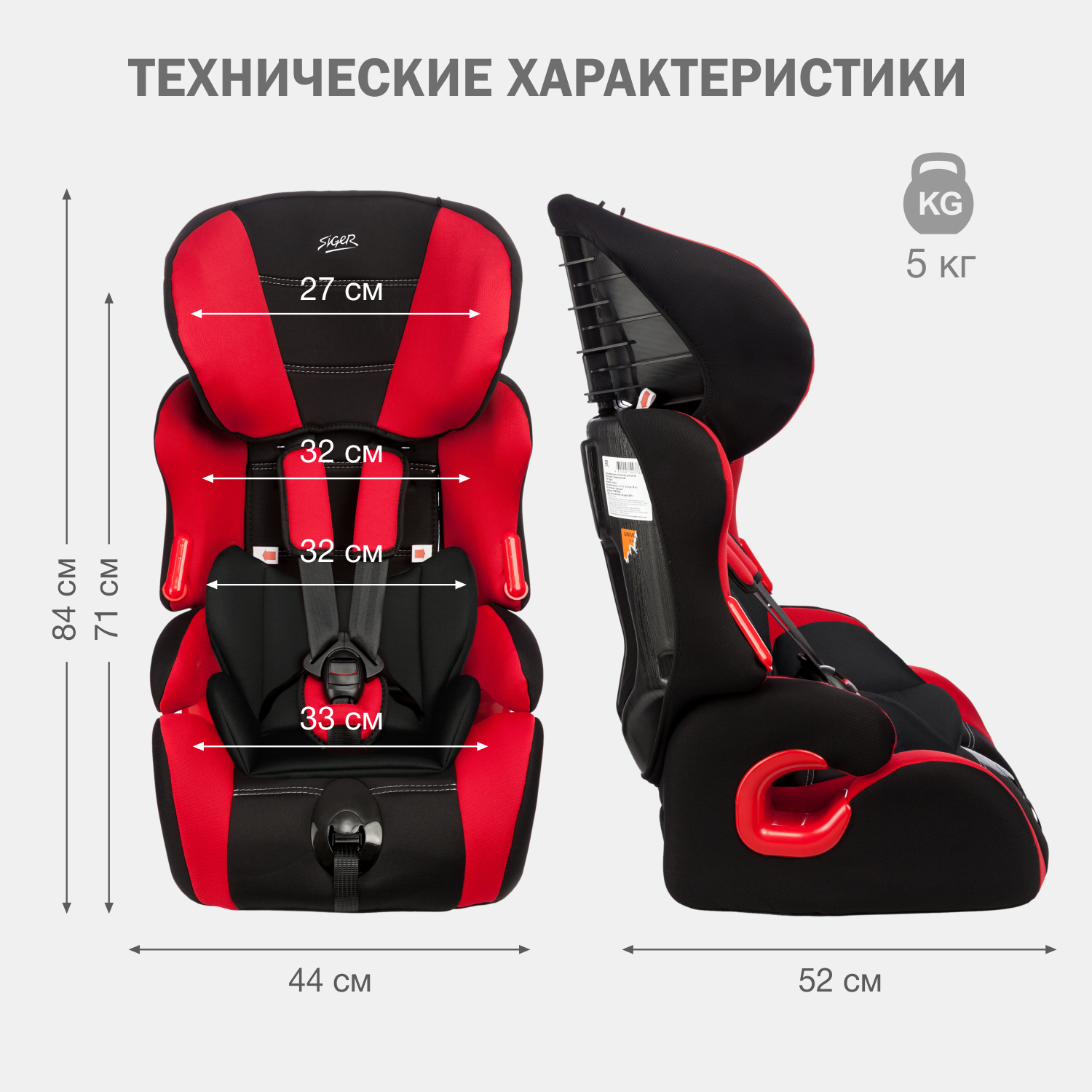 Автокресло SIGER Космо 1/2/3 (9-36 кг) - фото 9