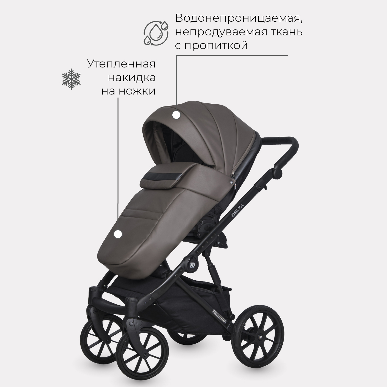 Коляска 3в1 Riko Basic Delta Ecco - фото 6