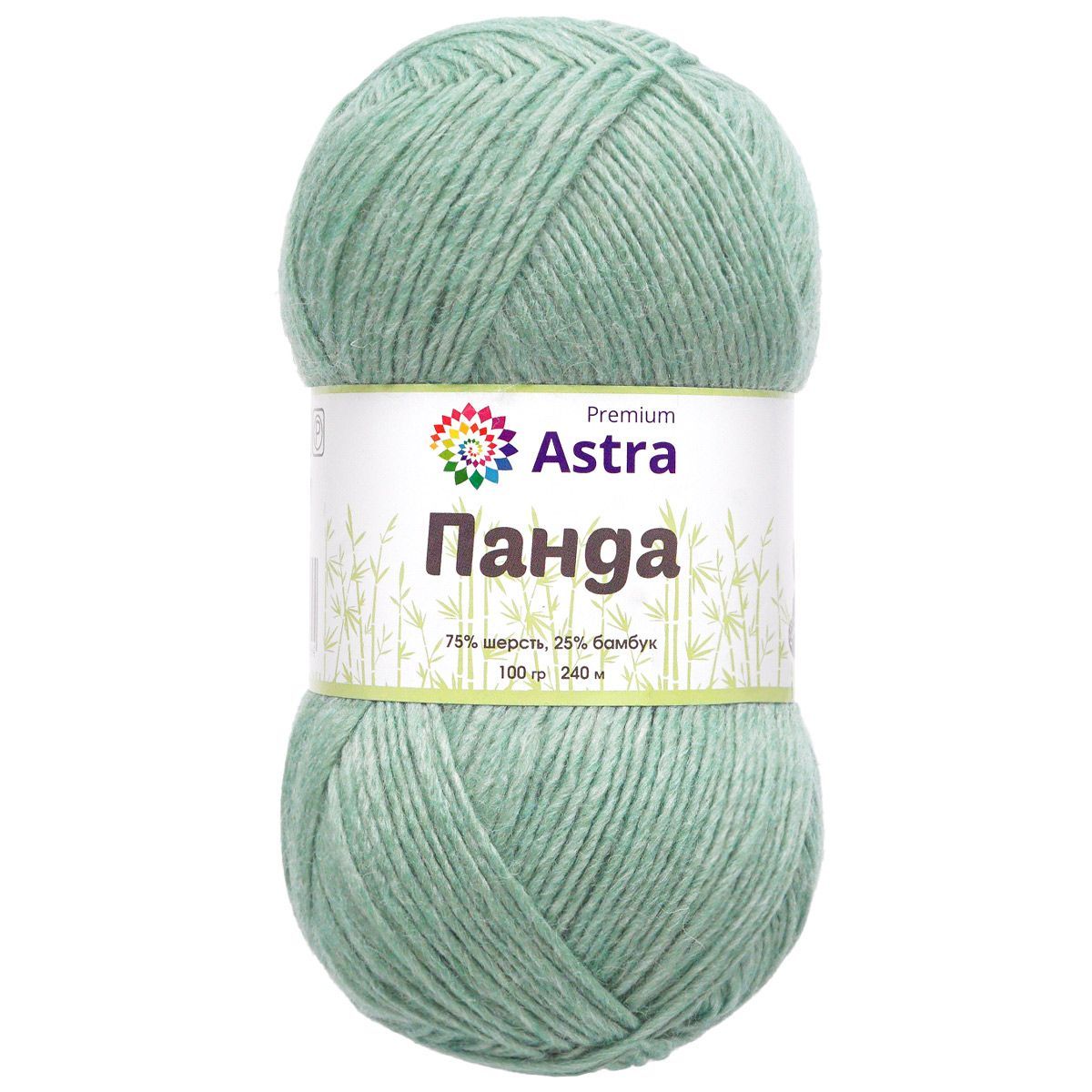 Пряжа Astra Premium Панда Panda шерсть бамбук 100 г 240 м 410 мятный 2 мотка - фото 7