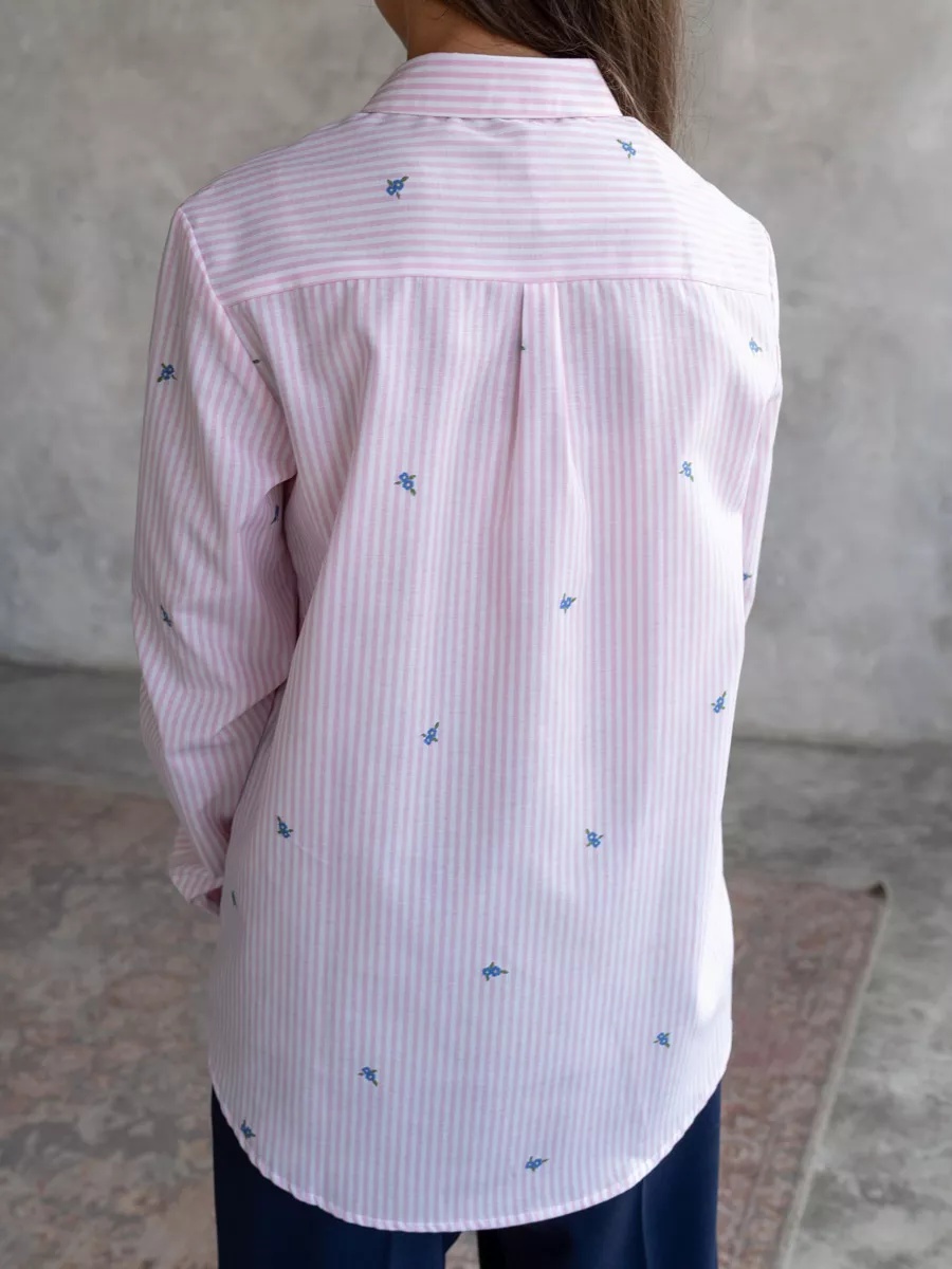 Рубашка TForma MD8188_розовая_полоска - фото 8